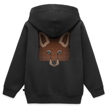 Fuchs Waldtier Design Wildtier Natur Tier - Kinder Premium Organic Zip Hoodie - Schwarz - Hinten - AI Model Kid Male (0cm)