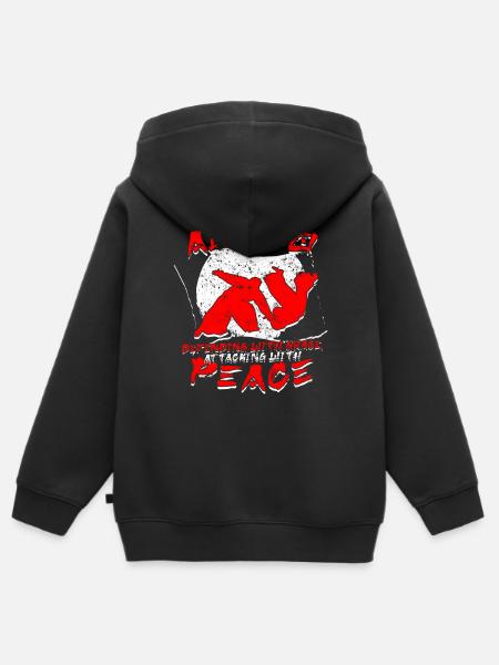 Aikidoka Aikido - Kinder Premium Organic Zip Hoodie - Schwarz