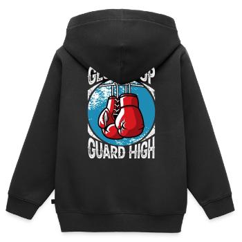 Gants Up Guard High Boxing - Sweat Premium à capuche zippé enfant bio - noir - Dos - AI Model Kid Male (0cm)