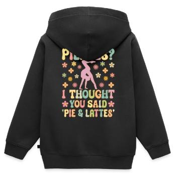 Lustige Yoga-Übung - Kinder Premium Organic Zip Hoodie - Schwarz - Hinten - AI Model Kid Male (0cm)