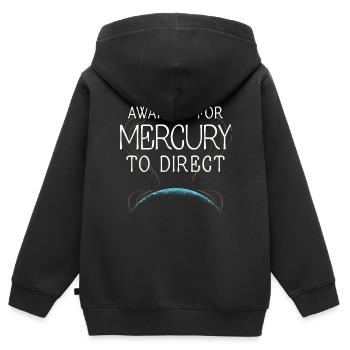 Mercure rétrograde - Sweat Premium à capuche zippé enfant bio - noir - Dos - AI Model Kid Male (0cm)