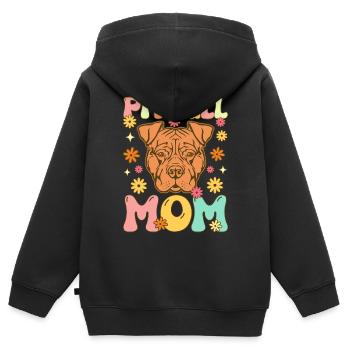 Groovy Hundeliebhaberin - Kinder Premium Organic Zip Hoodie - Schwarz - Hinten - AI Model Kid Male (0cm)