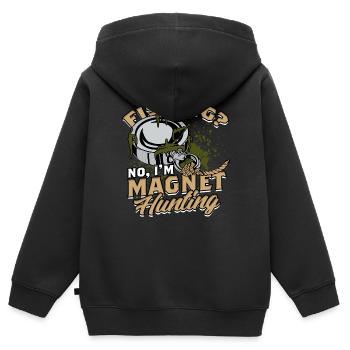 Pêche à l’aimant Pêche à l’aimant - Sweat Premium à capuche zippé enfant bio - noir - Dos - AI Model Kid Male (0cm)