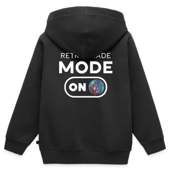 Mercure rétrograde - Sweat Premium à capuche zippé enfant bio - noir - Dos - AI Model Kid Male (0cm)