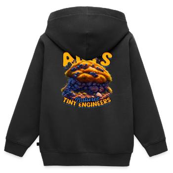 Fourmis Fourmis Élevage de fourmis Éleveur de fourmis - Sweat Premium à capuche zippé enfant bio - noir - Dos - AI Model Kid Male (0cm)