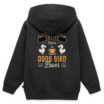 Dodo Bird Lover Coffee Bird Watching Coffee Lover - Kids Premium Organic Zip-up Hoodie - black - Back - AI Model Kid Male (0cm)