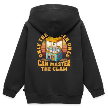 Kraller Gripper Pince automatique - Sweat Premium à capuche zippé enfant bio - noir - Dos - AI Model Kid Male (0cm)