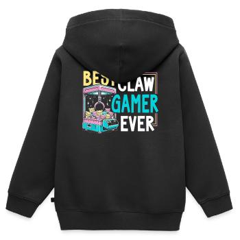 Gripper Kraller Gripper Meilleur joueur de griffes de tous les temps - Sweat Premium à capuche zippé enfant bio - noir - Dos - AI Model Kid Male (0cm)