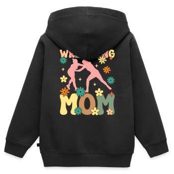 Lutteur groovy - Sweat Premium à capuche zippé enfant bio - noir - Dos - AI Model Kid Male (0cm)