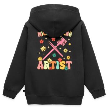 Groovy Lash Artist Lash Tech Cils - Sweat Premium à capuche zippé enfant bio - noir - Dos - AI Model Kid Male (0cm)