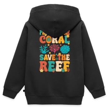Récif corallien Aquarium de corail - Sweat Premium à capuche zippé enfant bio - noir - Dos - AI Model Kid Male (0cm)