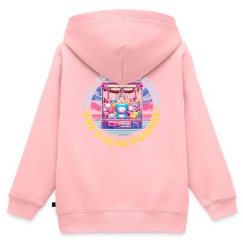 Pince automatique Pince Kraller - Sweat Premium à capuche zippé enfant bio - rose - Dos - AI Model Kid Female (0cm)