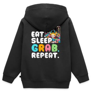 Gripper Kraller Gripper Eat Sleep Grab Repeat - Sweat Premium à capuche zippé enfant bio - noir - Dos - AI Model Kid Male (0cm)