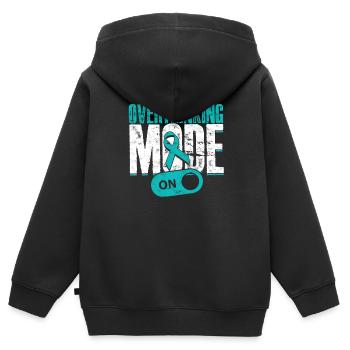 Angststörung Overthinking Mode On - Kinder Premium Organic Zip Hoodie - Schwarz - Hinten - AI Model Kid Male (0cm)