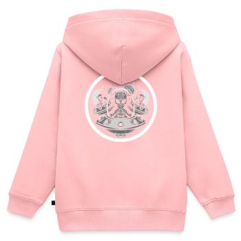 Alien - Kinder Premium Organic Zip Hoodie - Rosa - Hinten - AI Model Kid Female (0cm)
