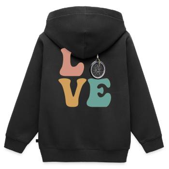 LOVE Unicycle Unicycle Unicyclist Unicyclist Unicycle - Kids Premium Organic Zip-up Hoodie - black - Back - AI Model Kid Male (0cm)