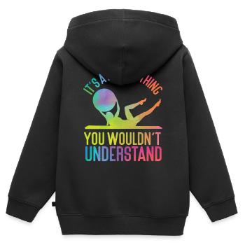 Pilates Instructor Teacher - Kinder Premium Organic Zip Hoodie - Schwarz - Hinten - AI Model Kid Male (0cm)