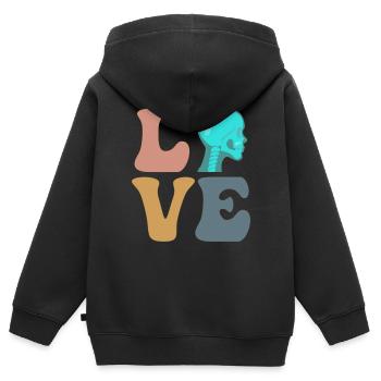 LOVE Technicien en radiologie Technologie de radiologie - Sweat Premium à capuche zippé enfant bio - noir - Dos - AI Model Kid Male (0cm)