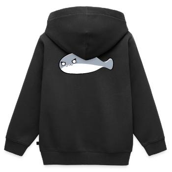 Sacambaspis Uralter Fisch Meme Dämonisch - Kinder Premium Organic Zip Hoodie - Schwarz - Hinten - AI Model Kid Male (0cm)