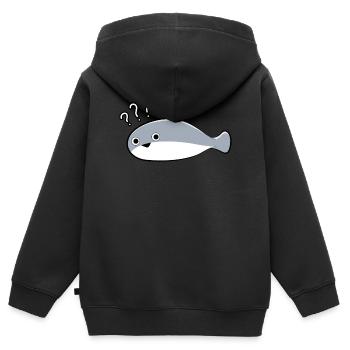 Sacambaspis Ancient Fish Meme Uncertain - Kids Premium Organic Zip-up Hoodie - black - Back - AI Model Kid Male (0cm)