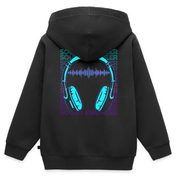Toningenieur Audio Tontechniker Retro - Kinder Premium Organic Zip Hoodie - Schwarz - Hinten - AI Model Kid Male (0cm)
