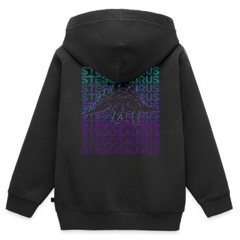 Stegosaurus Dinosaur Retro - Kids Premium Organic Zip-up Hoodie - black - Back - AI Model Kid Male (0cm)