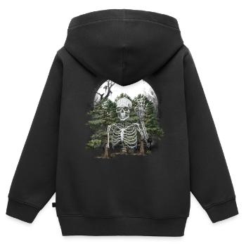 Wald Geist Gespenst Mitternacht Spuk Halloween - Kinder Premium Organic Zip Hoodie - Schwarz - Hinten - AI Model Kid Male (0cm)