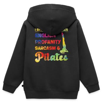 Pilates Instructor Teacher - Kinder Premium Organic Zip Hoodie - Schwarz - Hinten - AI Model Kid Male (0cm)