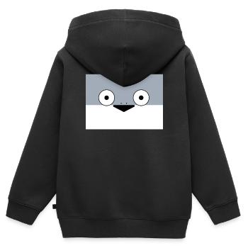 Sacambaspis Uralter Fisch Meme Überrascht - Kinder Premium Organic Zip Hoodie - Schwarz - Hinten - AI Model Kid Male (0cm)