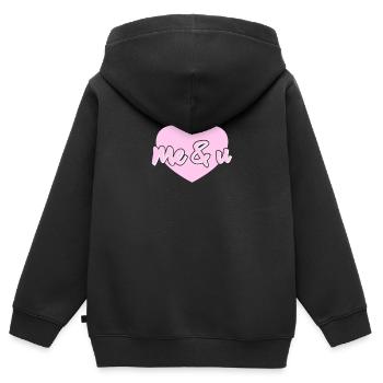 Me and U - Kids Premium Organic Zip-up Hoodie - black - Back - AI Model Kid Male (0cm)