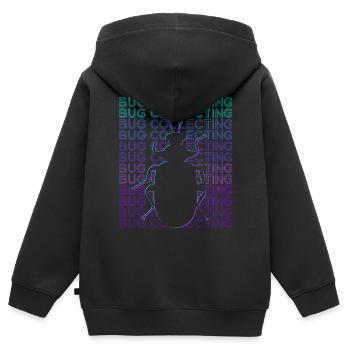 Coléoptère collectionneur Coléoptère entomologie rétro - Sweat Premium à capuche zippé enfant bio - noir - Dos - AI Model Kid Male (0cm)