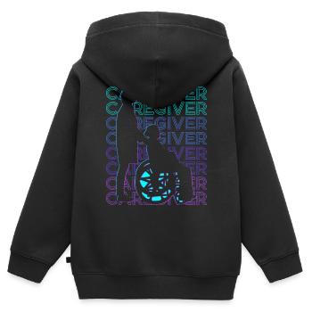Aide-soignante Infirmière Aide-soignante Aide-soignante - Sweat Premium à capuche zippé enfant bio - noir - Dos - AI Model Kid Male (0cm)