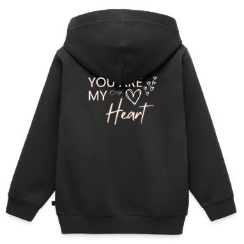 Du bist mein Herz - Kinder Premium Organic Zip Hoodie - Schwarz - Hinten - AI Model Kid Male (0cm)