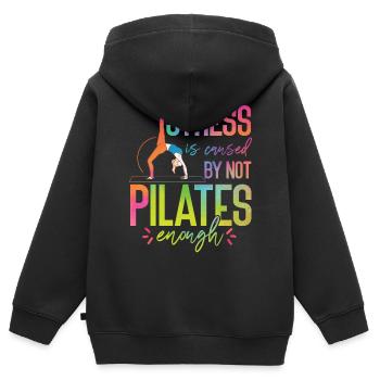 Pilates Instructor Teacher - Kinder Premium Organic Zip Hoodie - Schwarz - Hinten - AI Model Kid Male (0cm)