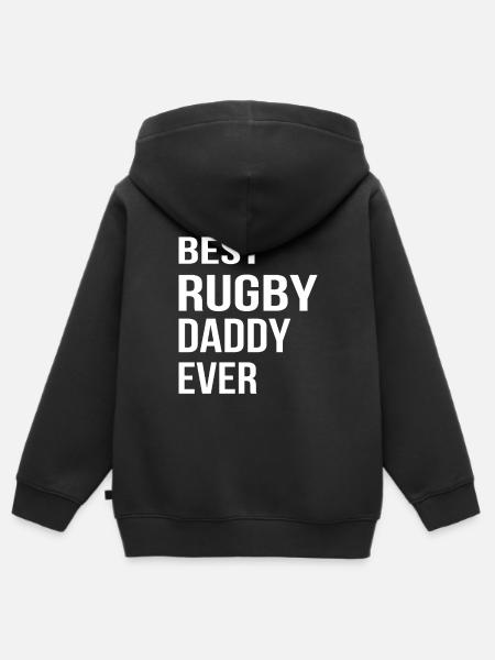 Rugby Dad Rugby Daddy - Best Rugby Daddy Ever - Premium børne zip-hættetrøje økologisk - sort
