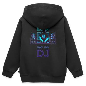 Disc Jockey Plattenspieler Retro - Kinder Premium Organic Zip Hoodie - Schwarz - Hinten - AI Model Kid Male (0cm)