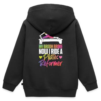 Pilates Instructor Teacher - Kinder Premium Organic Zip Hoodie - Schwarz - Hinten - AI Model Kid Male (0cm)