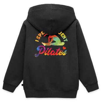 Pilates Instructor Teacher - Kinder Premium Organic Zip Hoodie - Schwarz - Hinten - AI Model Kid Male (0cm)