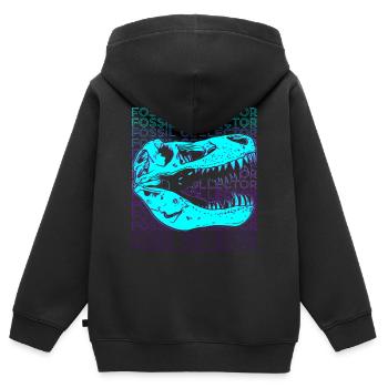 Collectionneur de fossiles Paléontologie Chasseur de fossiles Retr - Sweat Premium à capuche zippé enfant bio - noir - Dos - AI Model Kid Male (0cm)