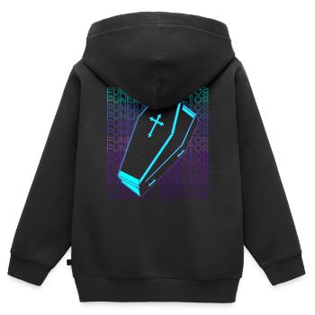 Bestattungsunternehmer Last Responder Retro - Kinder Premium Organic Zip Hoodie - Schwarz - Hinten - AI Model Kid Male (0cm)