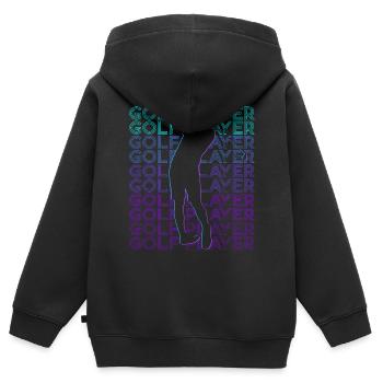 Golfspieler Golfer Golfspielen Retro - Kinder Premium Organic Zip Hoodie - Schwarz - Hinten - AI Model Kid Male (0cm)