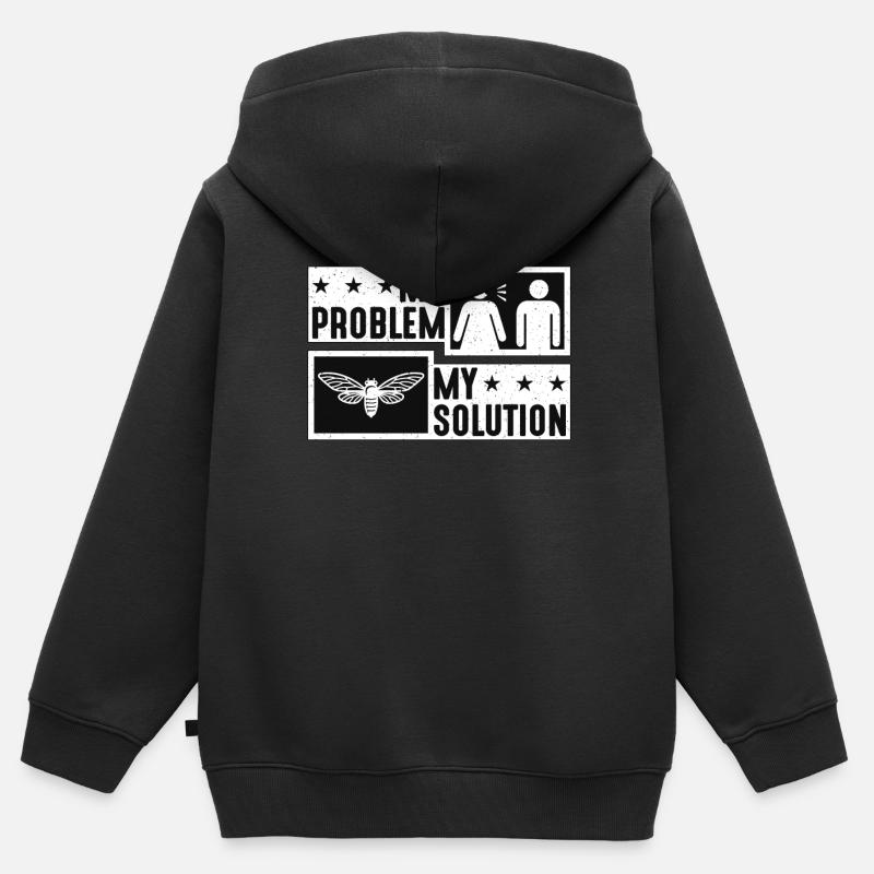 Cicadas Lover My Problem My Solution Pictogram Dad - Kinder Premium Organic Zip Hoodie - Schwarz