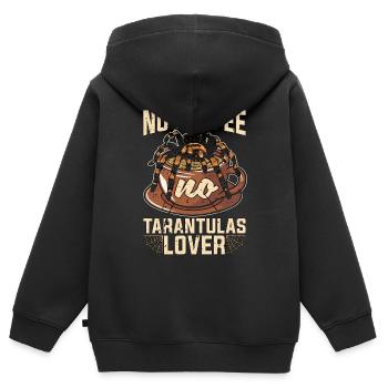 L’amant de la tarentule Pas de café Pas d’araignée L’amant du café - Sweat Premium à capuche zippé enfant bio - noir - Dos - AI Model Kid Male (0cm)