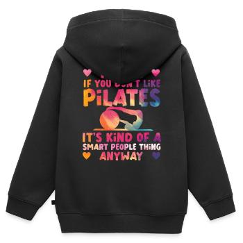 Pilates Instructor Teacher - Kinder Premium Organic Zip Hoodie - Schwarz - Hinten - AI Model Kid Male (0cm)