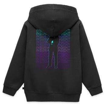 Agent d’assurance Courtier d’assurance Rétro - Sweat Premium à capuche zippé enfant bio - noir - Dos - AI Model Kid Male (0cm)