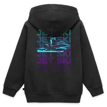Jetski Jetski fahren Jetski Retro - Kinder Premium Organic Zip Hoodie - Schwarz - Hinten - AI Model Kid Male (0cm)