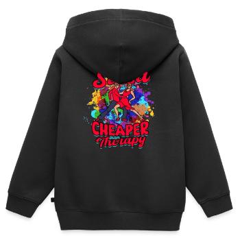 Salsa Cheaper Than Therapy Salsero Salsera - Kinder Premium Organic Zip Hoodie - Schwarz - Hinten - AI Model Kid Male (0cm)