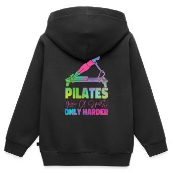 Pilates Instructor Teacher - Kinder Premium Organic Zip Hoodie - Schwarz - Hinten - AI Model Kid Male (0cm)