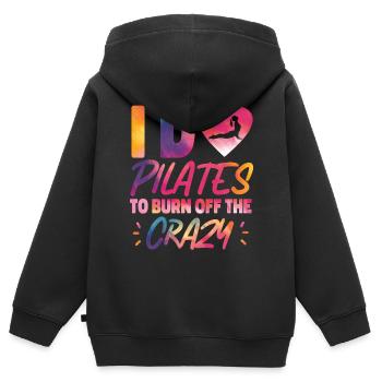 Pilates Instructor Teacher - Kinder Premium Organic Zip Hoodie - Schwarz - Hinten - AI Model Kid Male (0cm)