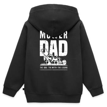 Tondeuse Papa L’Idole Le Mythe La Légende Garde forestier - Sweat Premium à capuche zippé enfant bio - noir - Dos - AI Model Kid Male (0cm)